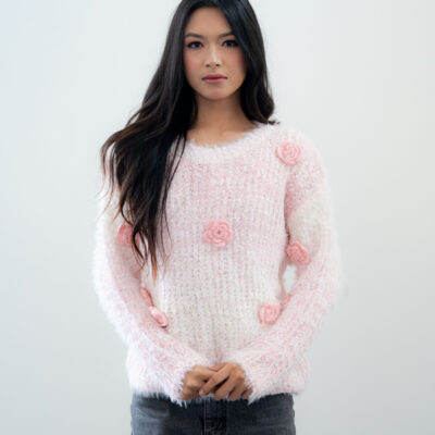 Soft, cozy, fluffy round-neck sweater