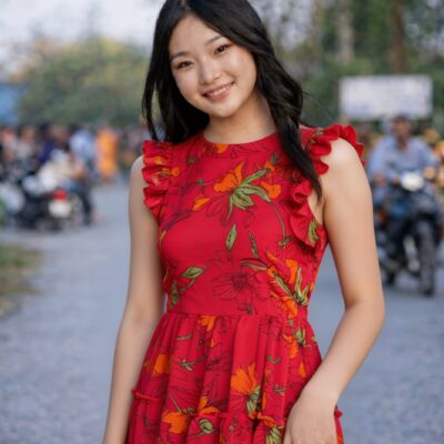 Elegant Floral Red Summer Dress — Perfect Casual Chic