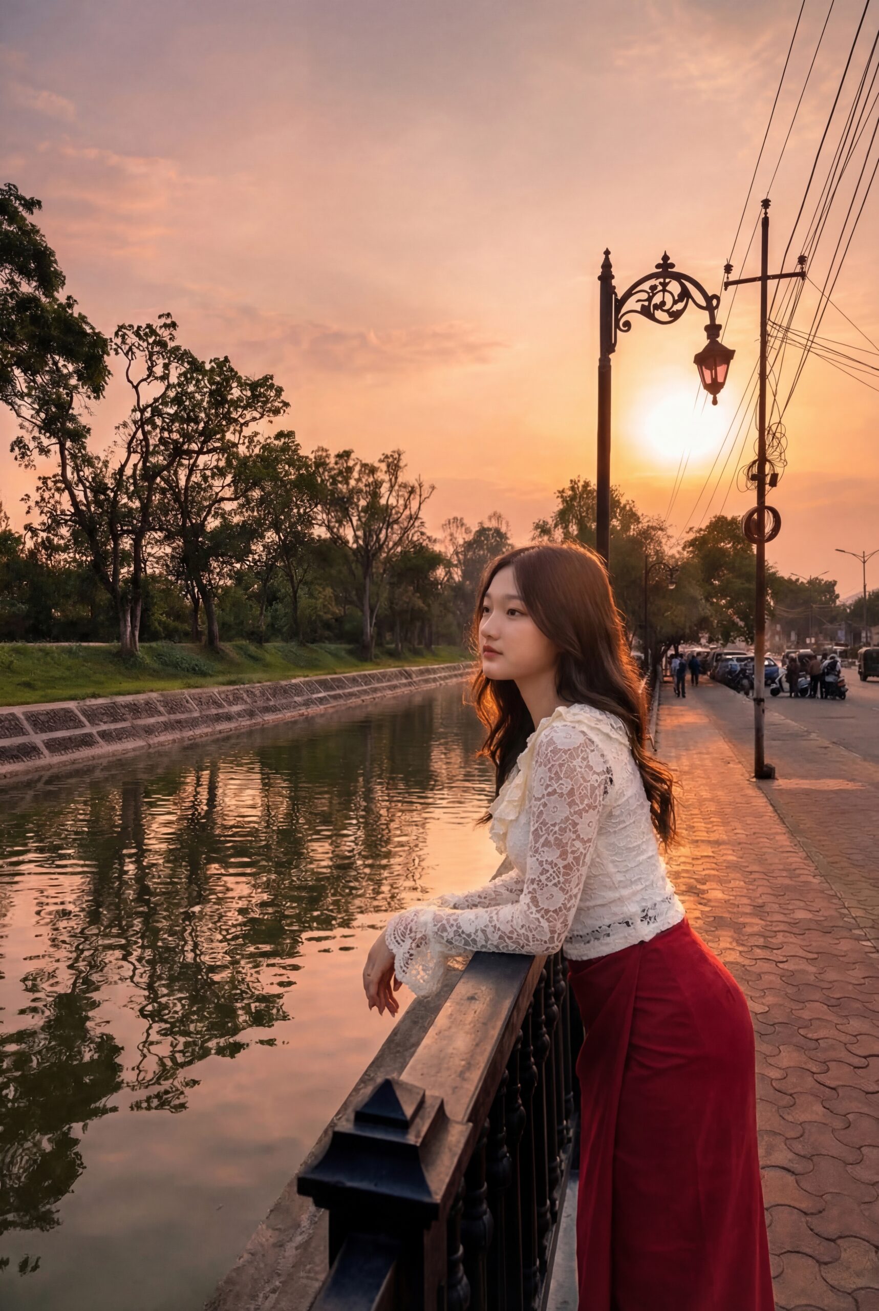 Women’s Elegant Lace Frill Neck Top – Soft Feminine Festive Wear - Image 4