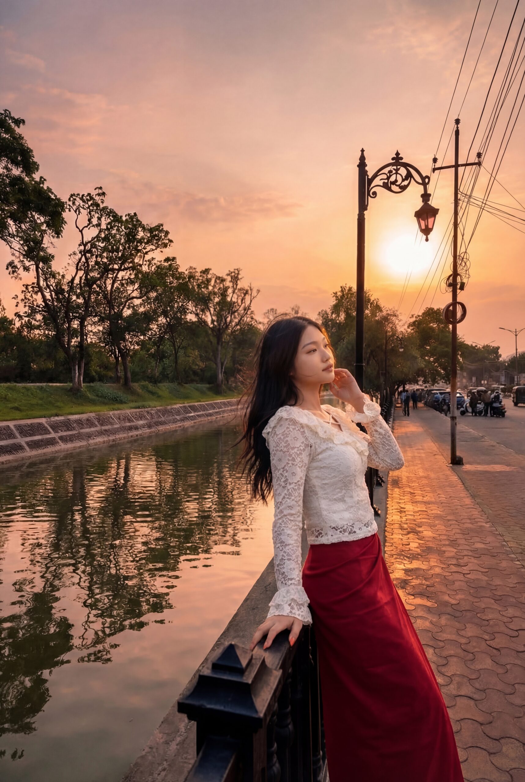 Women’s Elegant Lace Frill Neck Top – Soft Feminine Festive Wear - Image 3