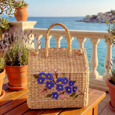 Sandil’s Kouna Picnic Bag Floral Hand Embroidery