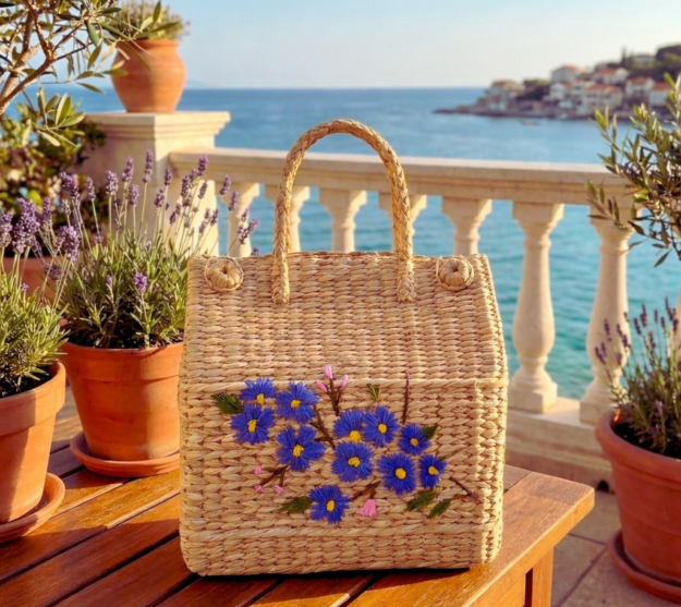 Sandil’s Kouna Picnic Bag Floral Hand Embroidery