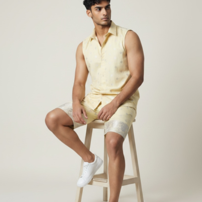 AFT Muga Tone Paat Silk Blend Co-ord Set for Men